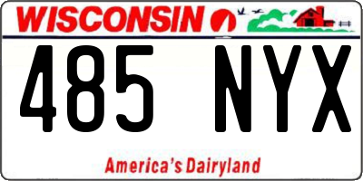 WI license plate 485NYX
