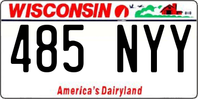 WI license plate 485NYY