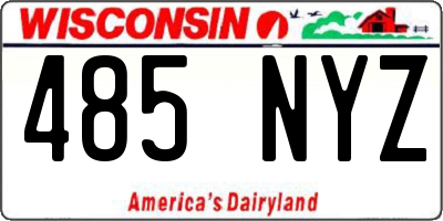 WI license plate 485NYZ