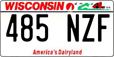 WI license plate 485NZF