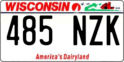 WI license plate 485NZK