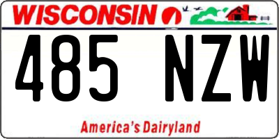 WI license plate 485NZW