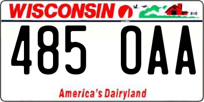 WI license plate 485OAA
