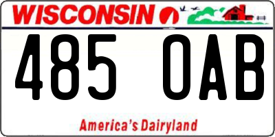 WI license plate 485OAB