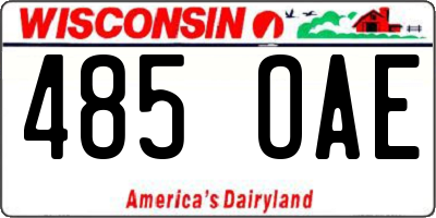 WI license plate 485OAE