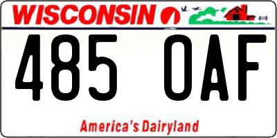 WI license plate 485OAF
