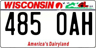 WI license plate 485OAH