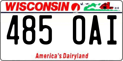 WI license plate 485OAI