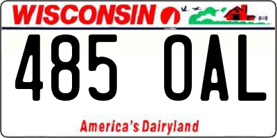WI license plate 485OAL