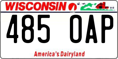 WI license plate 485OAP