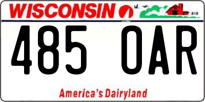 WI license plate 485OAR