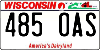 WI license plate 485OAS