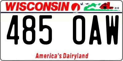 WI license plate 485OAW