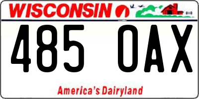 WI license plate 485OAX