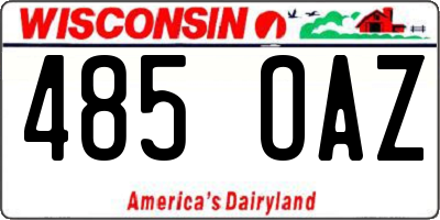 WI license plate 485OAZ