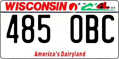 WI license plate 485OBC
