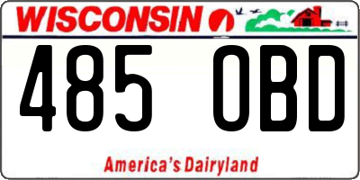 WI license plate 485OBD