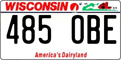 WI license plate 485OBE