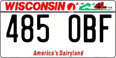 WI license plate 485OBF