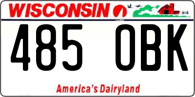 WI license plate 485OBK