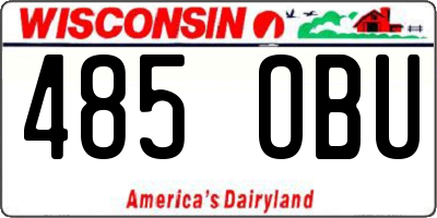 WI license plate 485OBU