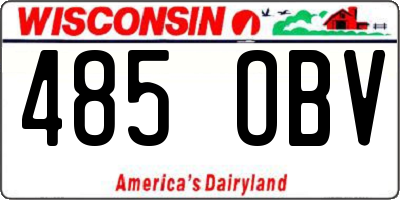 WI license plate 485OBV