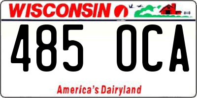 WI license plate 485OCA