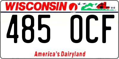 WI license plate 485OCF