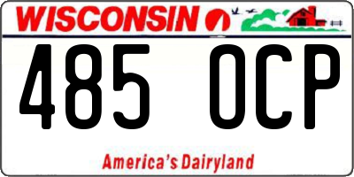 WI license plate 485OCP