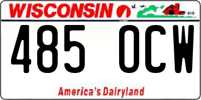 WI license plate 485OCW