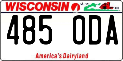 WI license plate 485ODA