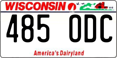 WI license plate 485ODC