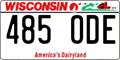 WI license plate 485ODE