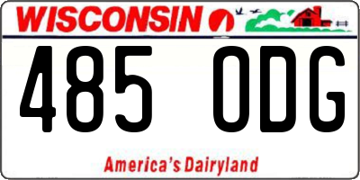 WI license plate 485ODG