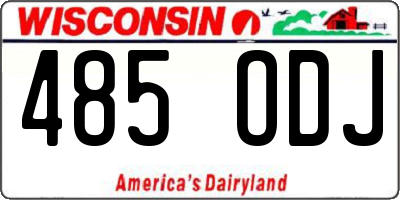 WI license plate 485ODJ