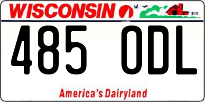 WI license plate 485ODL