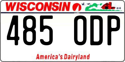 WI license plate 485ODP