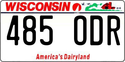 WI license plate 485ODR