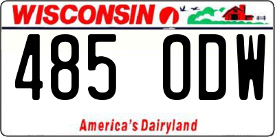 WI license plate 485ODW