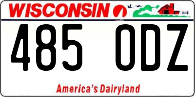 WI license plate 485ODZ