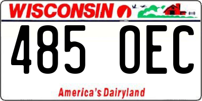 WI license plate 485OEC