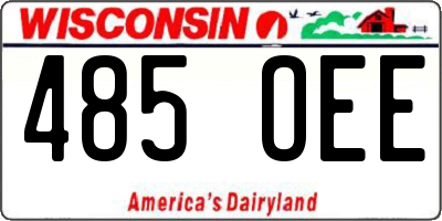 WI license plate 485OEE