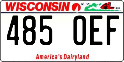 WI license plate 485OEF