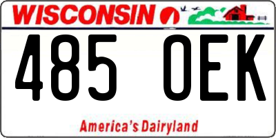 WI license plate 485OEK