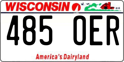 WI license plate 485OER