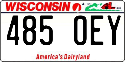 WI license plate 485OEY