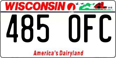 WI license plate 485OFC