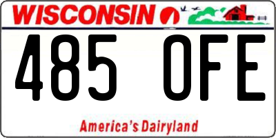 WI license plate 485OFE