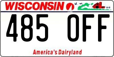 WI license plate 485OFF
