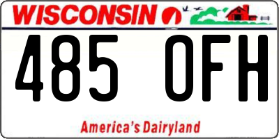 WI license plate 485OFH